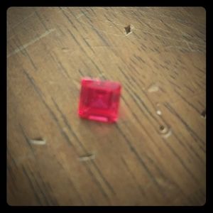 One carat square cut ruby